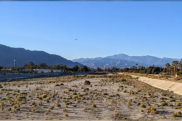View of mountain skyline in Palm Springs