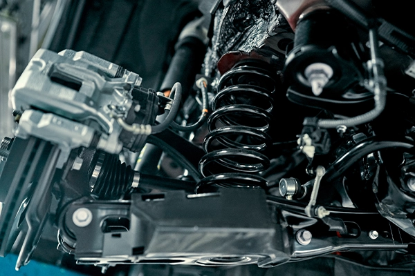 Close-up of suspension system