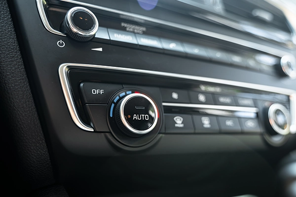 up close of air conditioning controls in a car