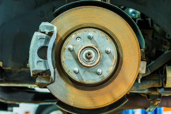 rusty brake up close 